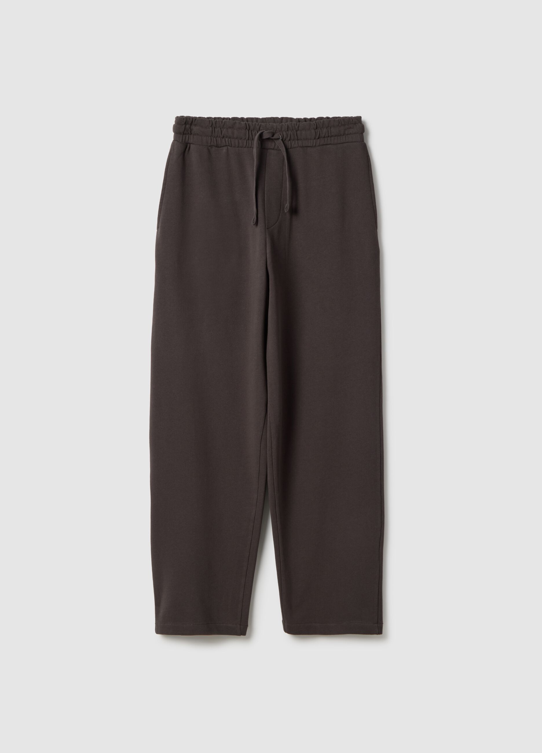 Regular Fit Brown Cotton Blend Trousers