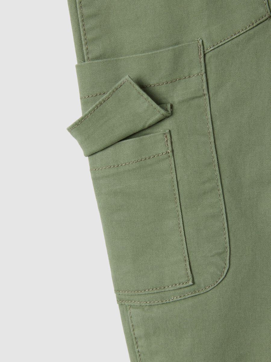 Children's elasticated green cotton trousers_2