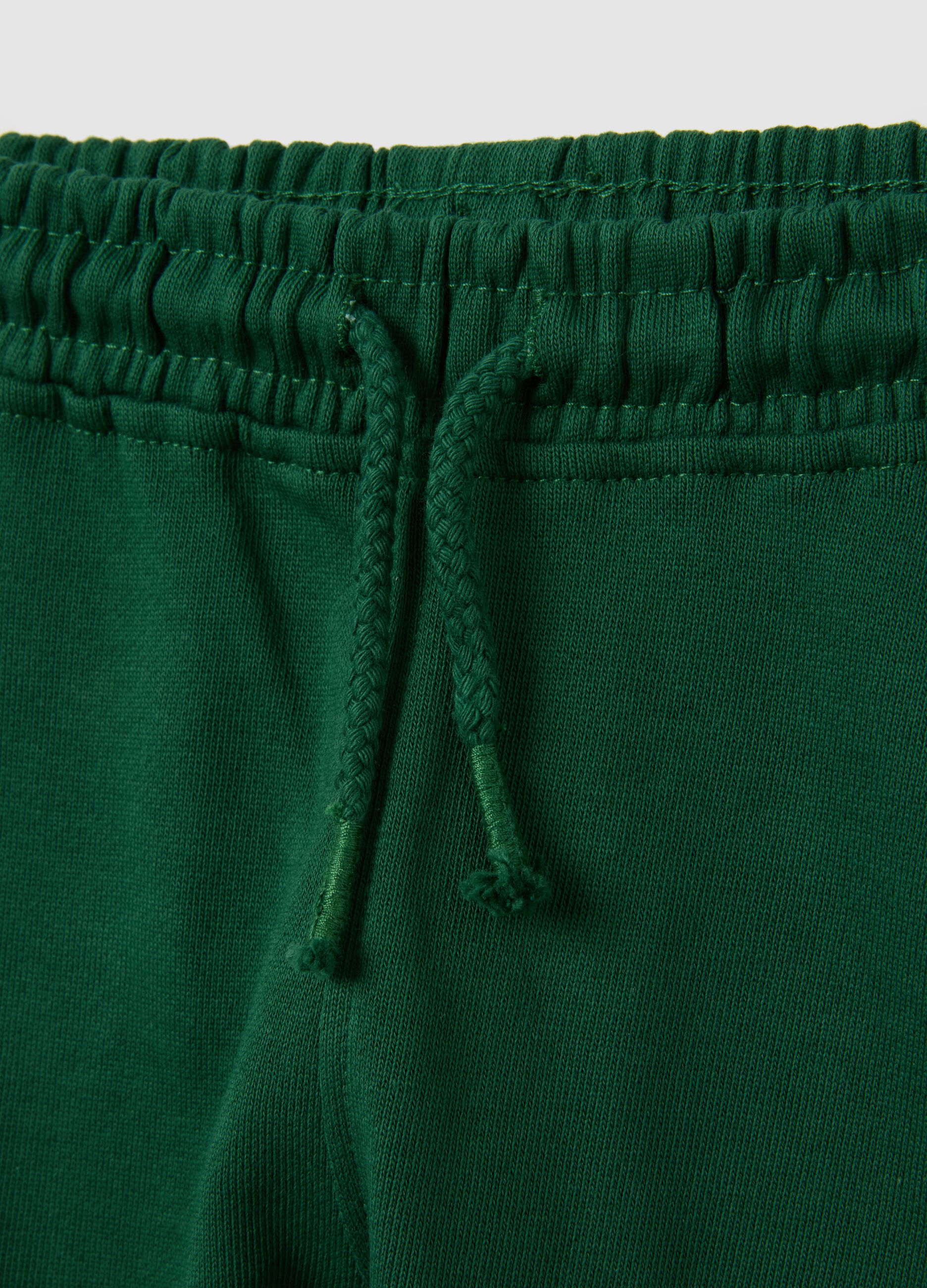 Green regular fit pure cotton baby trousers