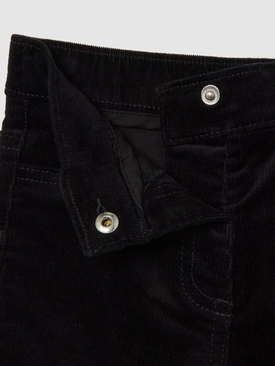 Black flare trousers in stretch cotton_2