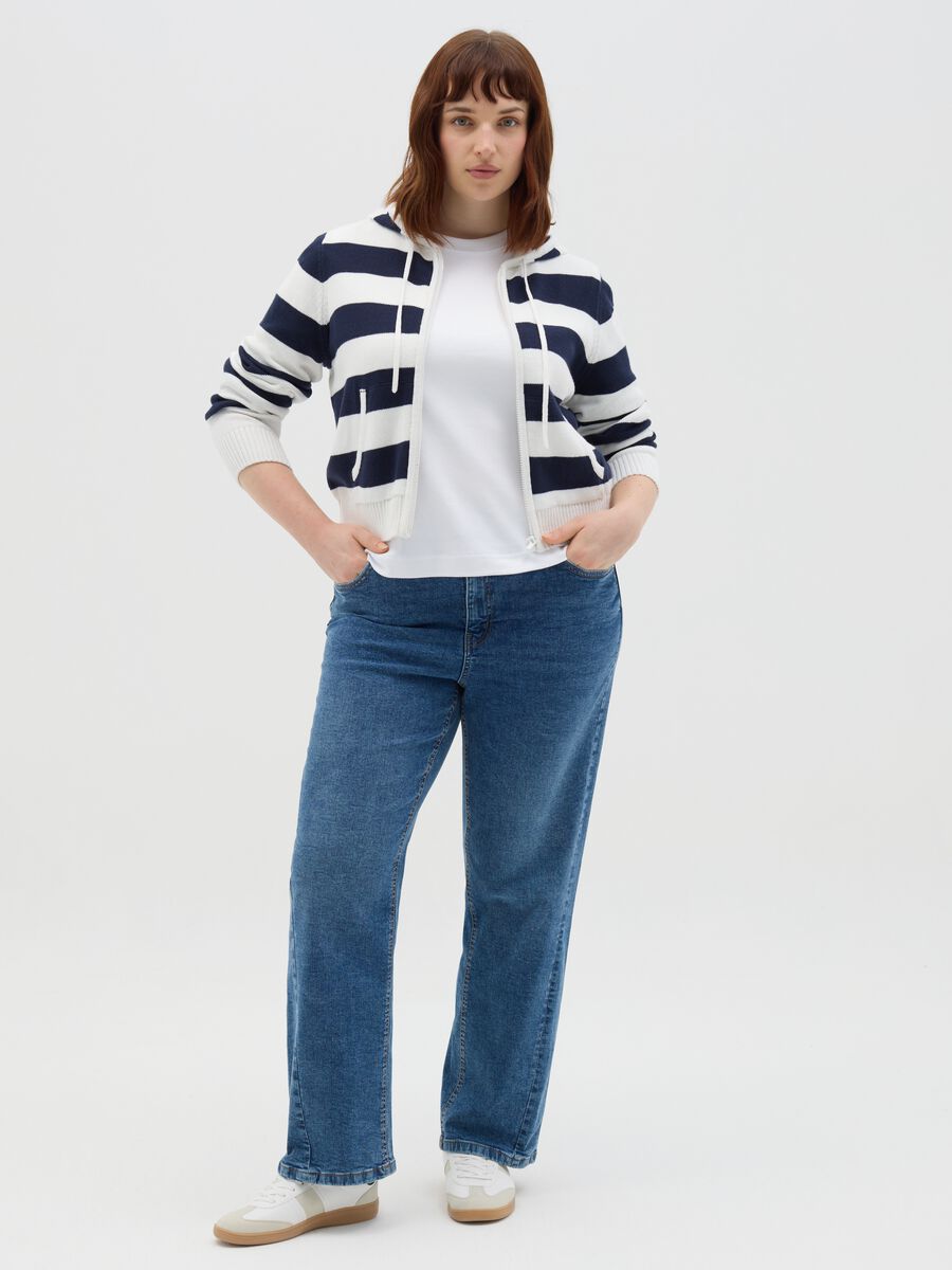 Curvy full-zip cardigan with stripes_1