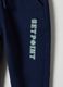 Children's regular fit blue pure cotton joggers with text_3