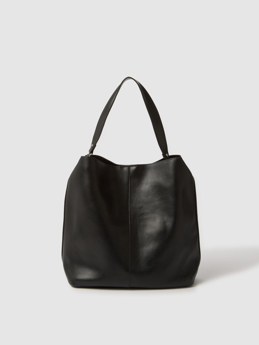 Black shoulder bag with wide handle_1