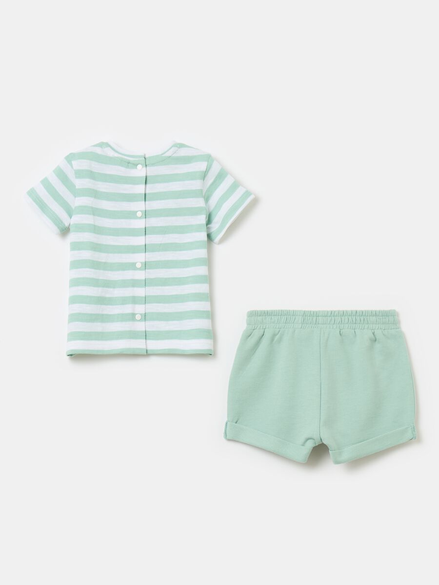 Jogging set in organic cotton with striped pattern_1