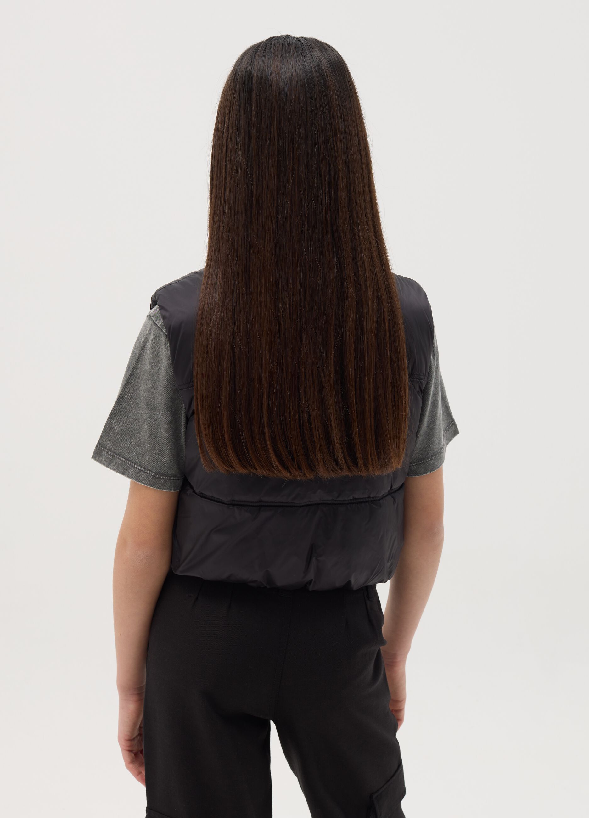 Quilted gilet in water-repellent fabric