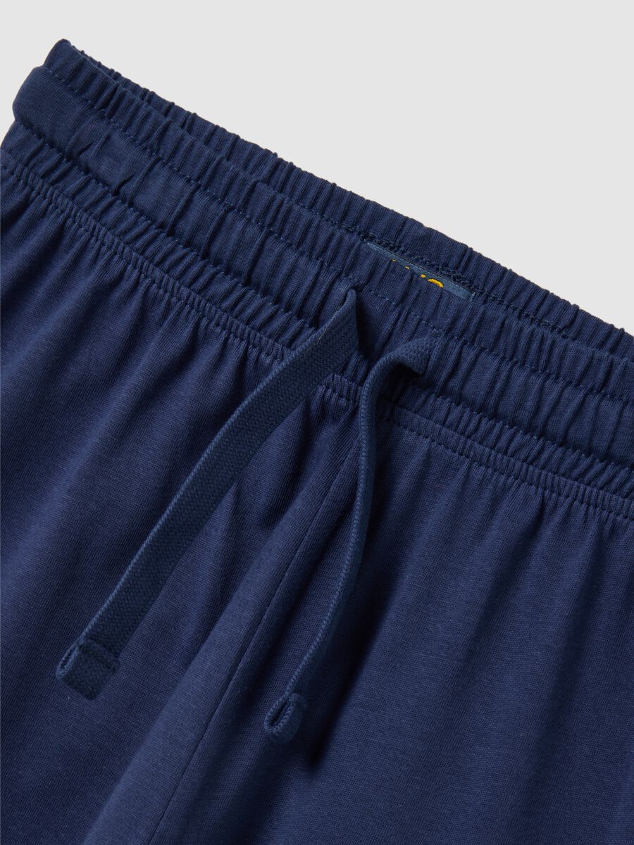 Boys' shorts in 100% blue cotton with regular rise_3