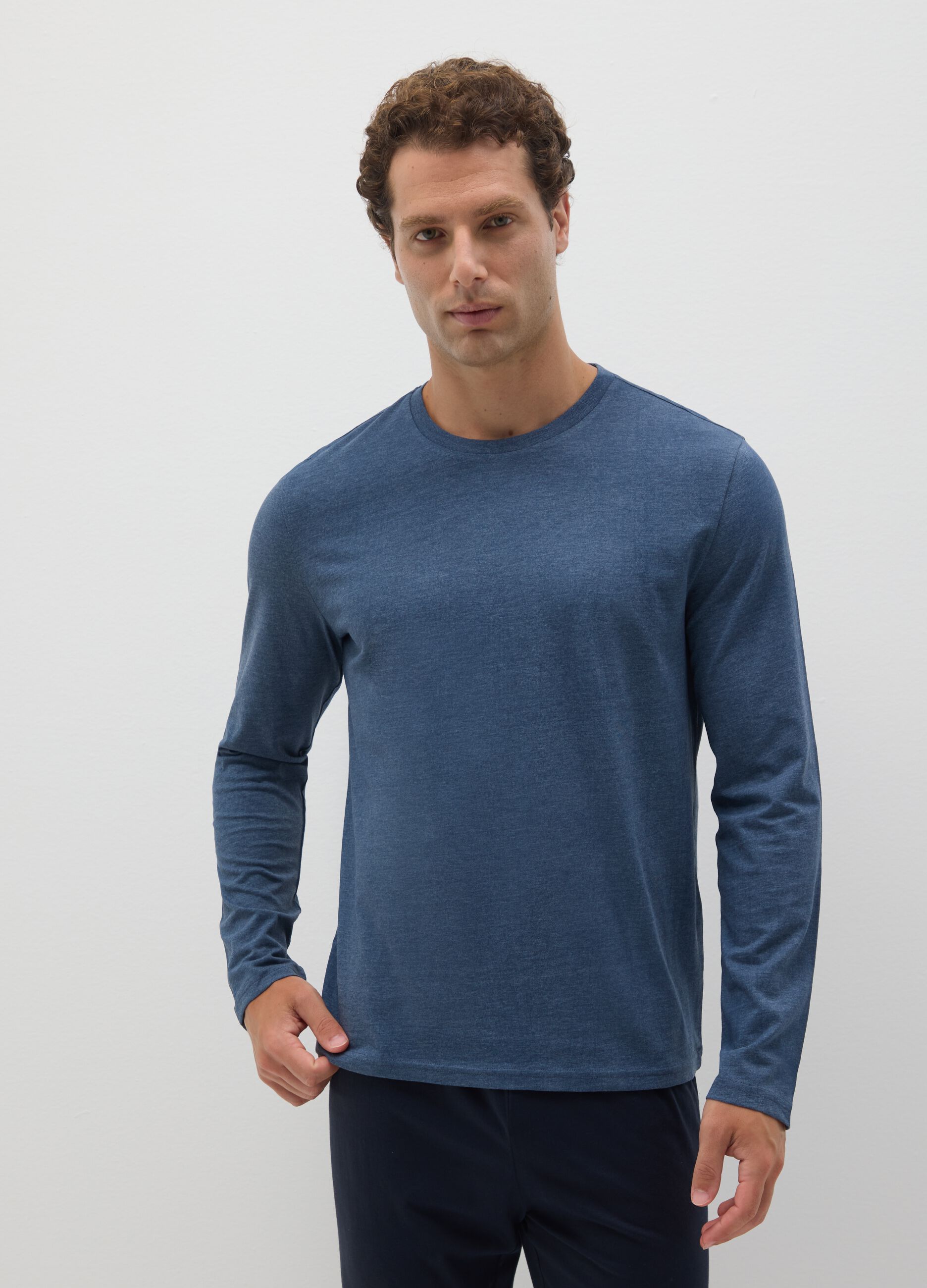 Pure Cotton Blue Regular Fit Pyjamas