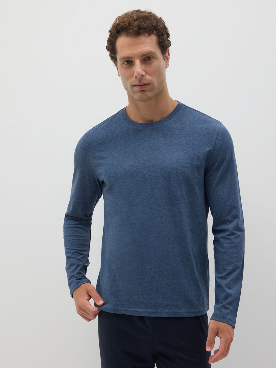 Pure Cotton Blue Regular Fit Pyjamas_1