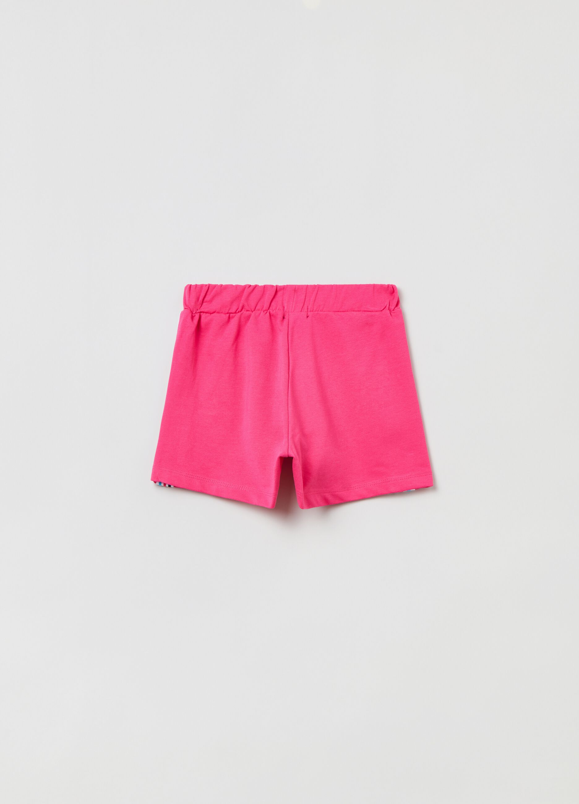 Shorts in cotone con bande multicolor