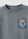 Children's grey pure cotton t-shirt regular fit with patch_2