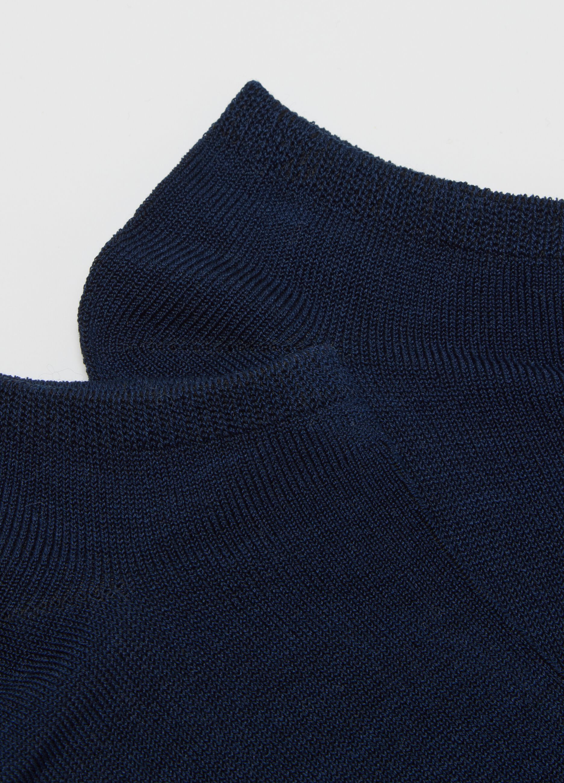 Blue Cotton Blend Socks Set