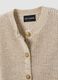 White pure cotton knitted gilet with crew neck, regular fit_1
