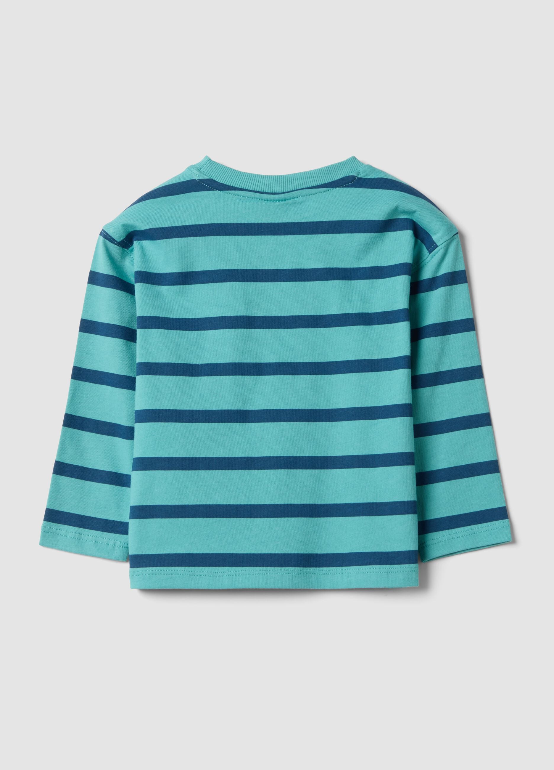 Oversized multicolour striped T-shirt in pure organic cotton for boys