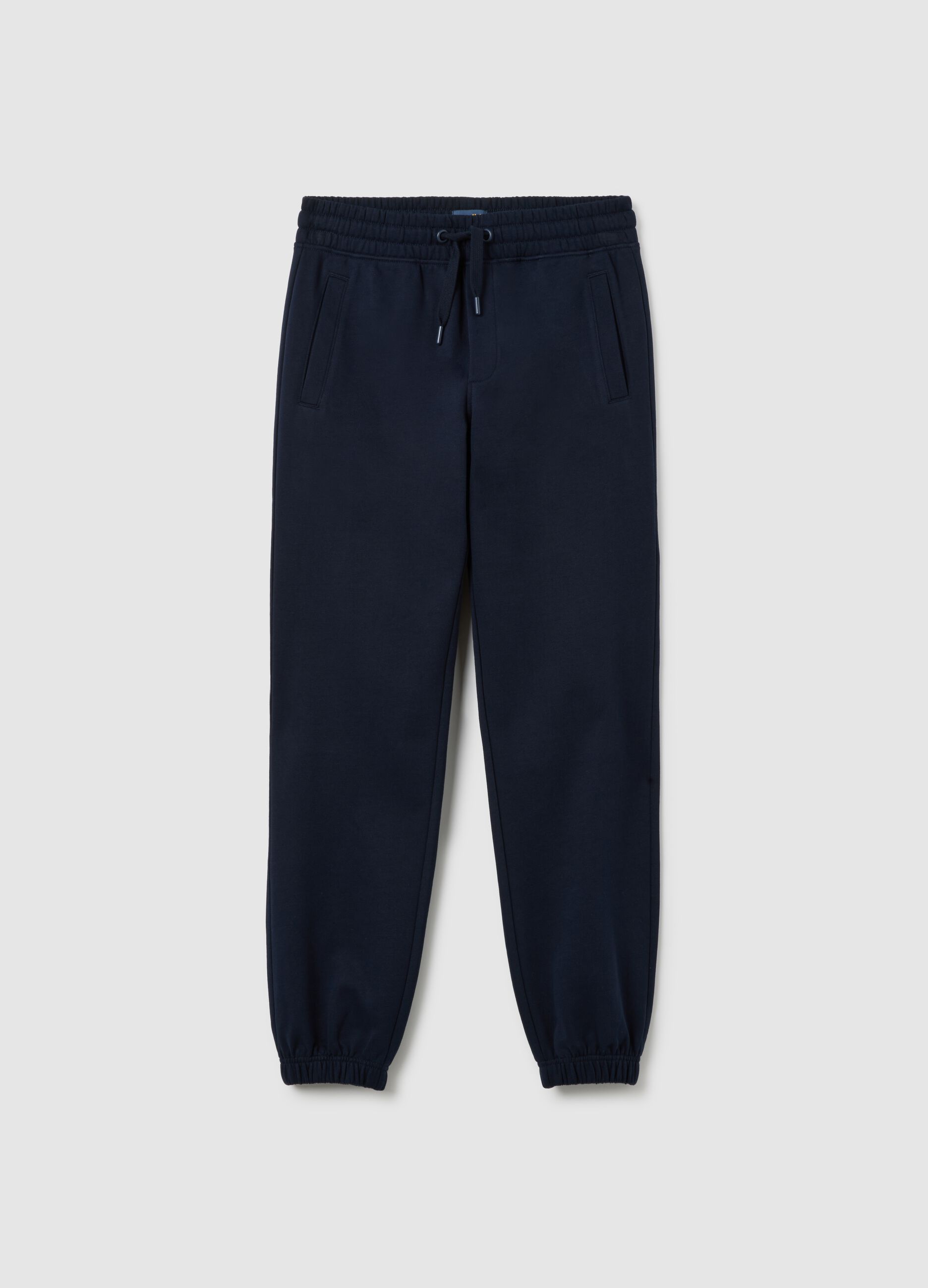 Boys' blue pure cotton jogger trousers in regular fit