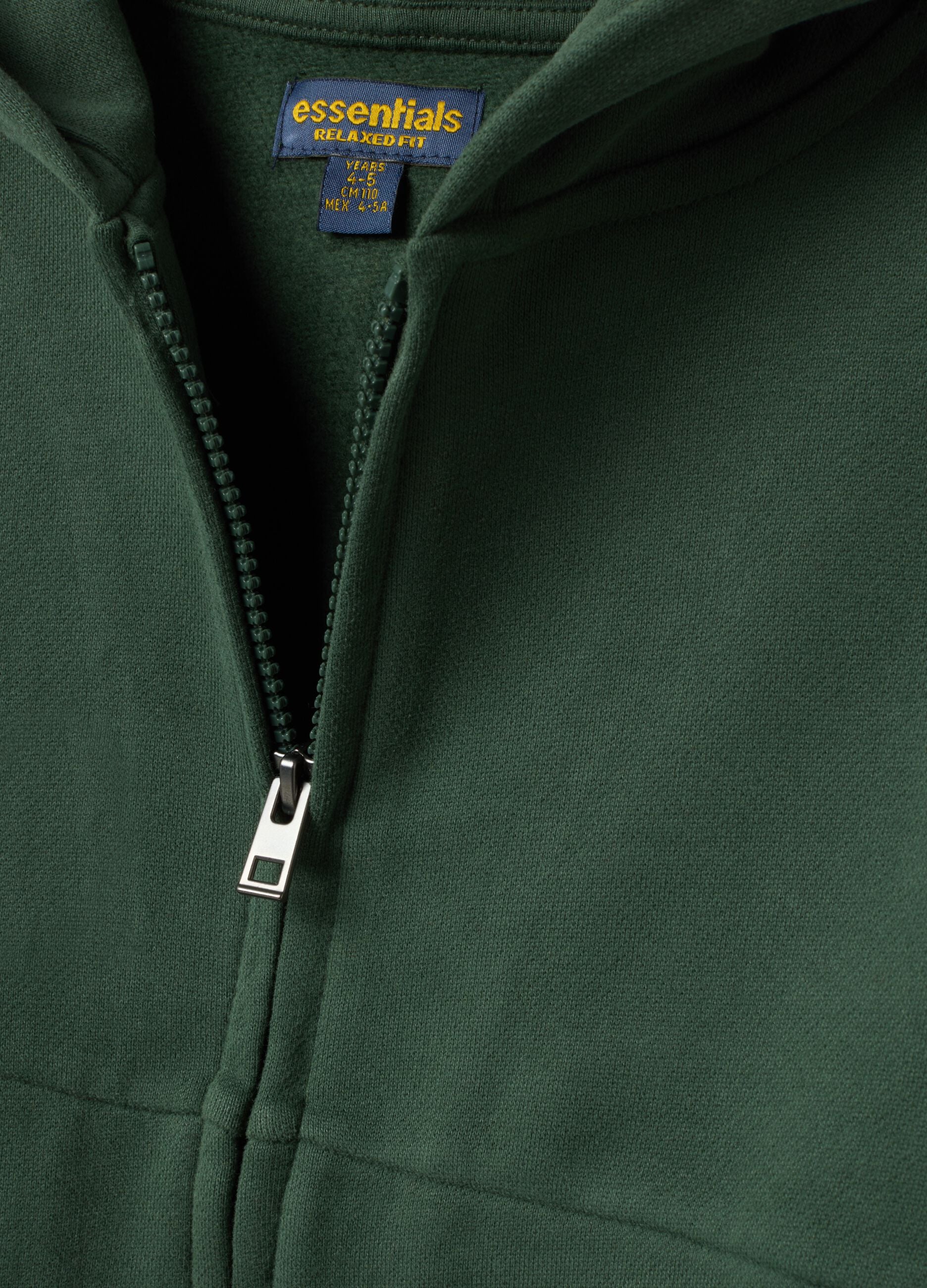 Green organic cotton hoodie in a relaxed fit