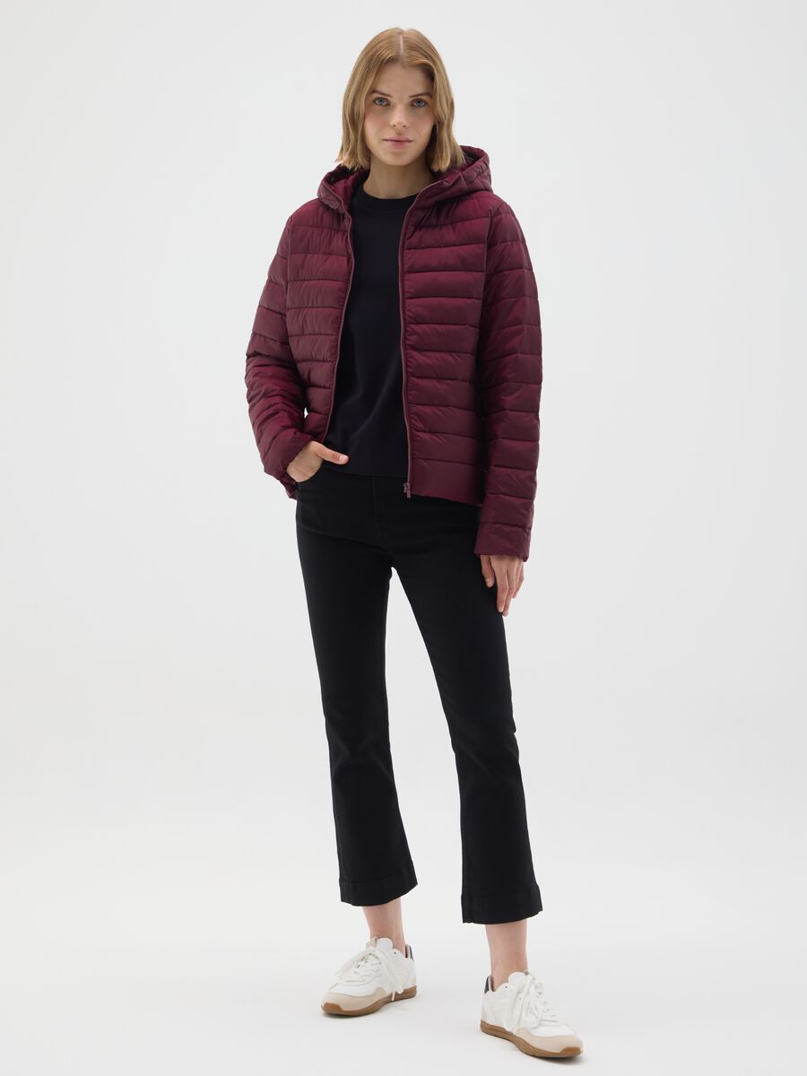 Red mixed regular fit jacket_1