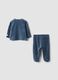Completo velour blu in misto cotone con bottoni sulla spalla regular fit_1