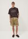 T-shirt marrone a maniche corte in puro cotone regular fit_1