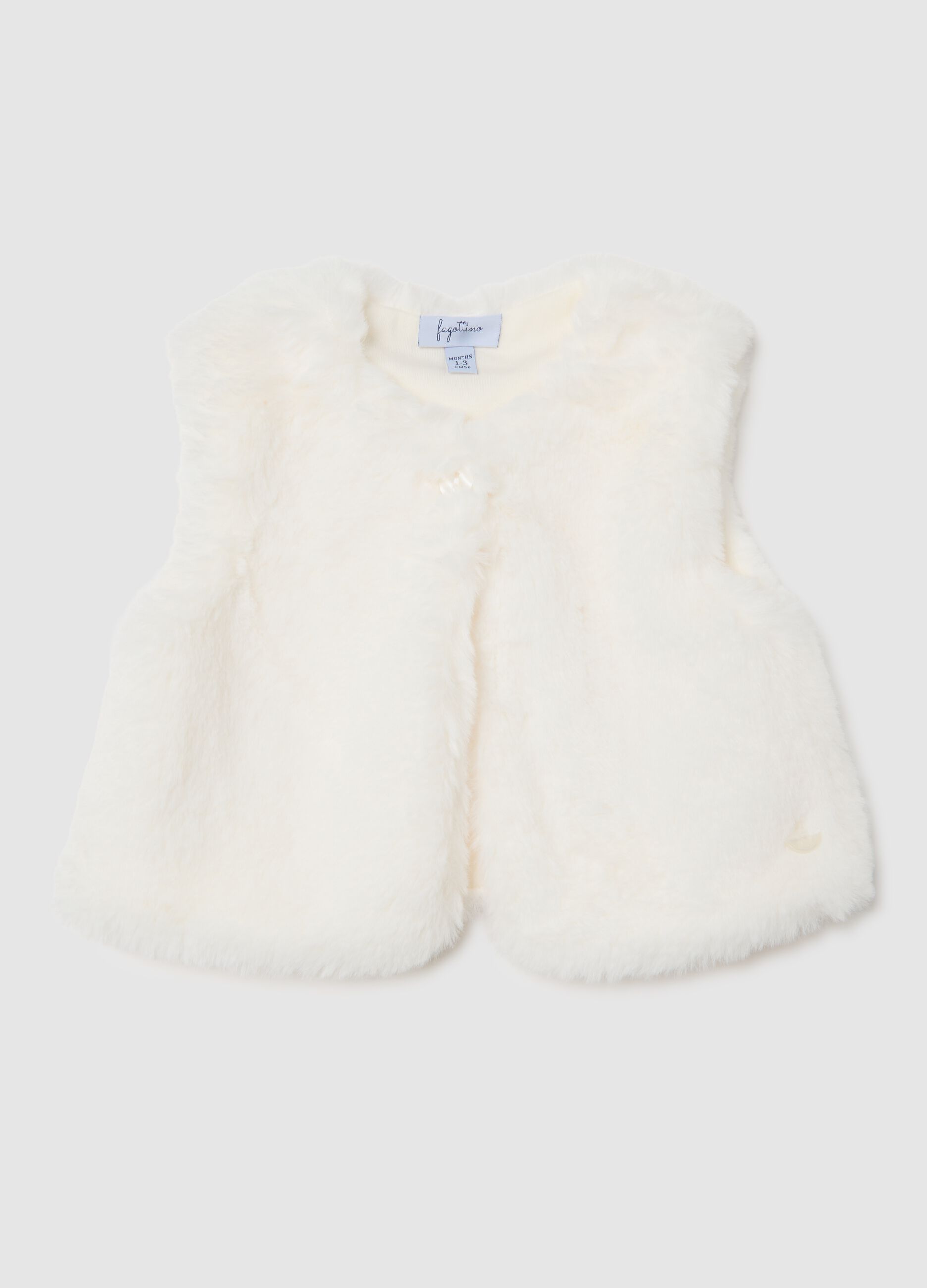 White baby girl's regular fit zip vest