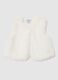 White baby girl's regular fit zip vest_0