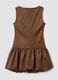 Abito marrone in tessuto elasticizzato con girocollo fitted_2