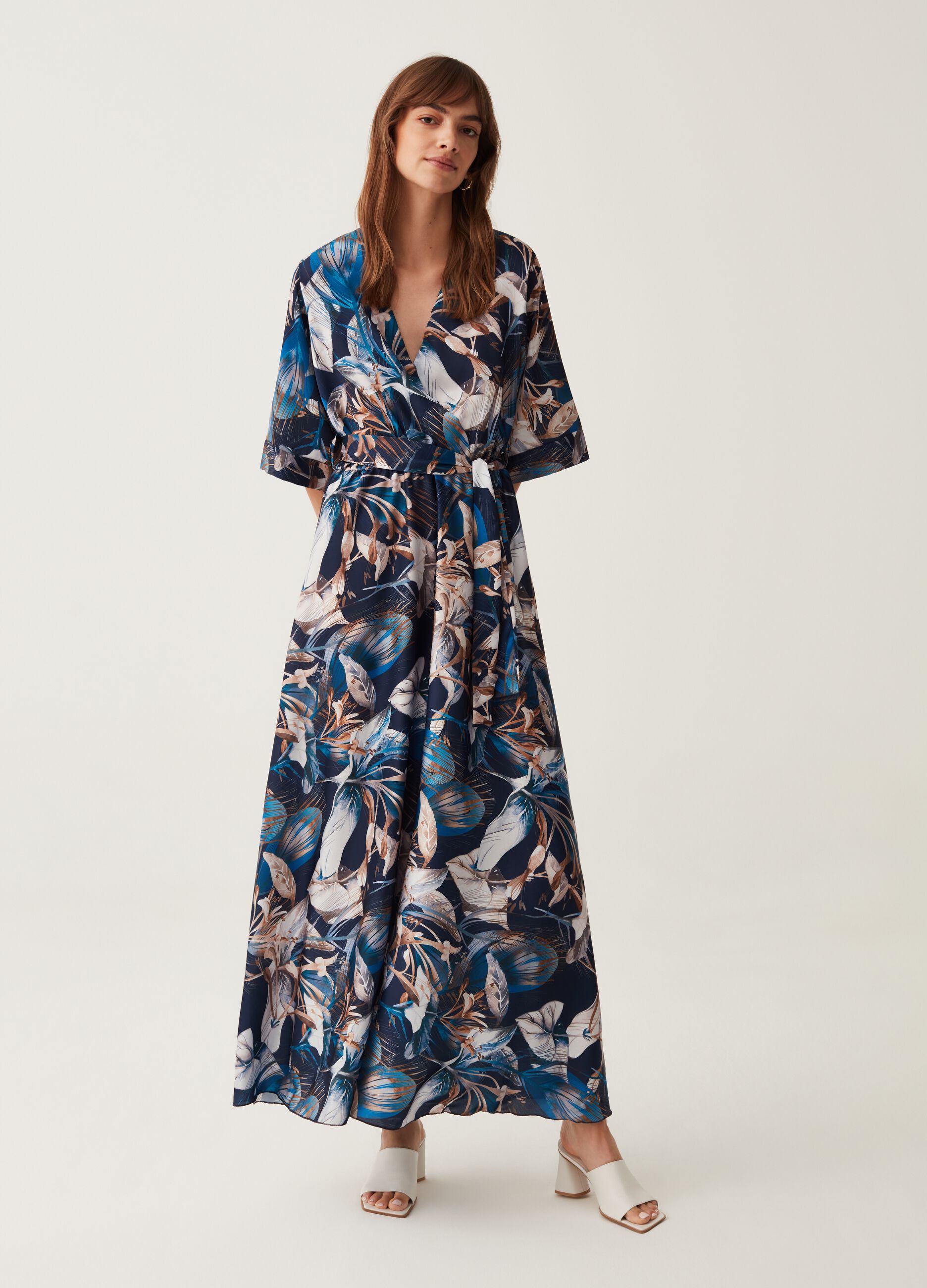 Kimono floreale cheap lungo
