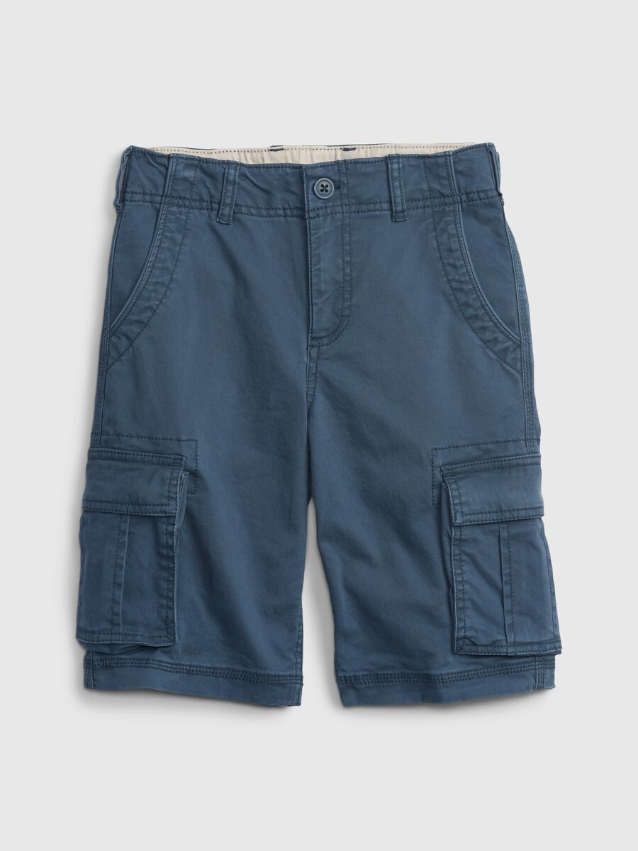 Stretch cotton cargo Bermuda shorts_0