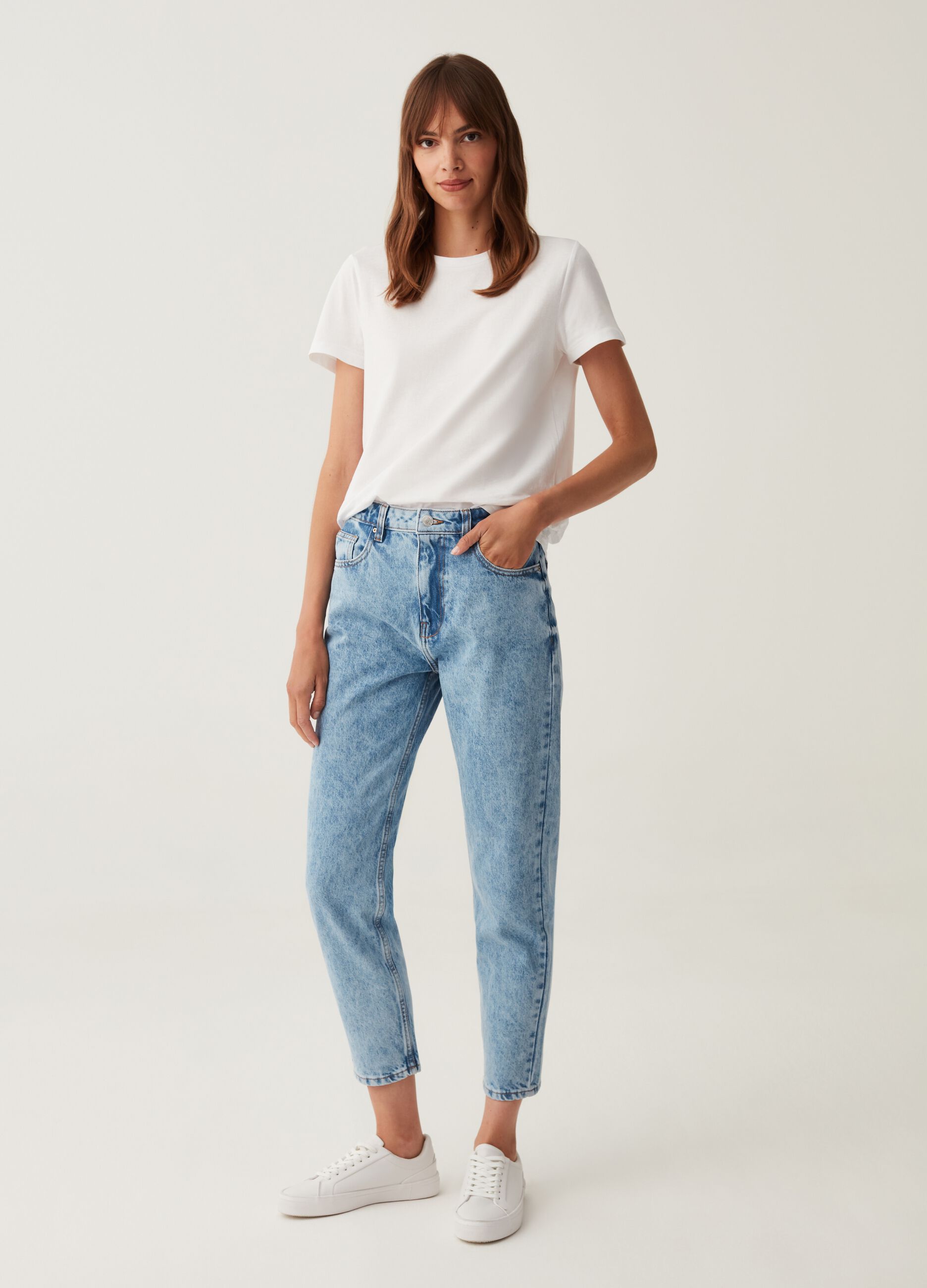 Jeans mom fit slim cinque tasche_0