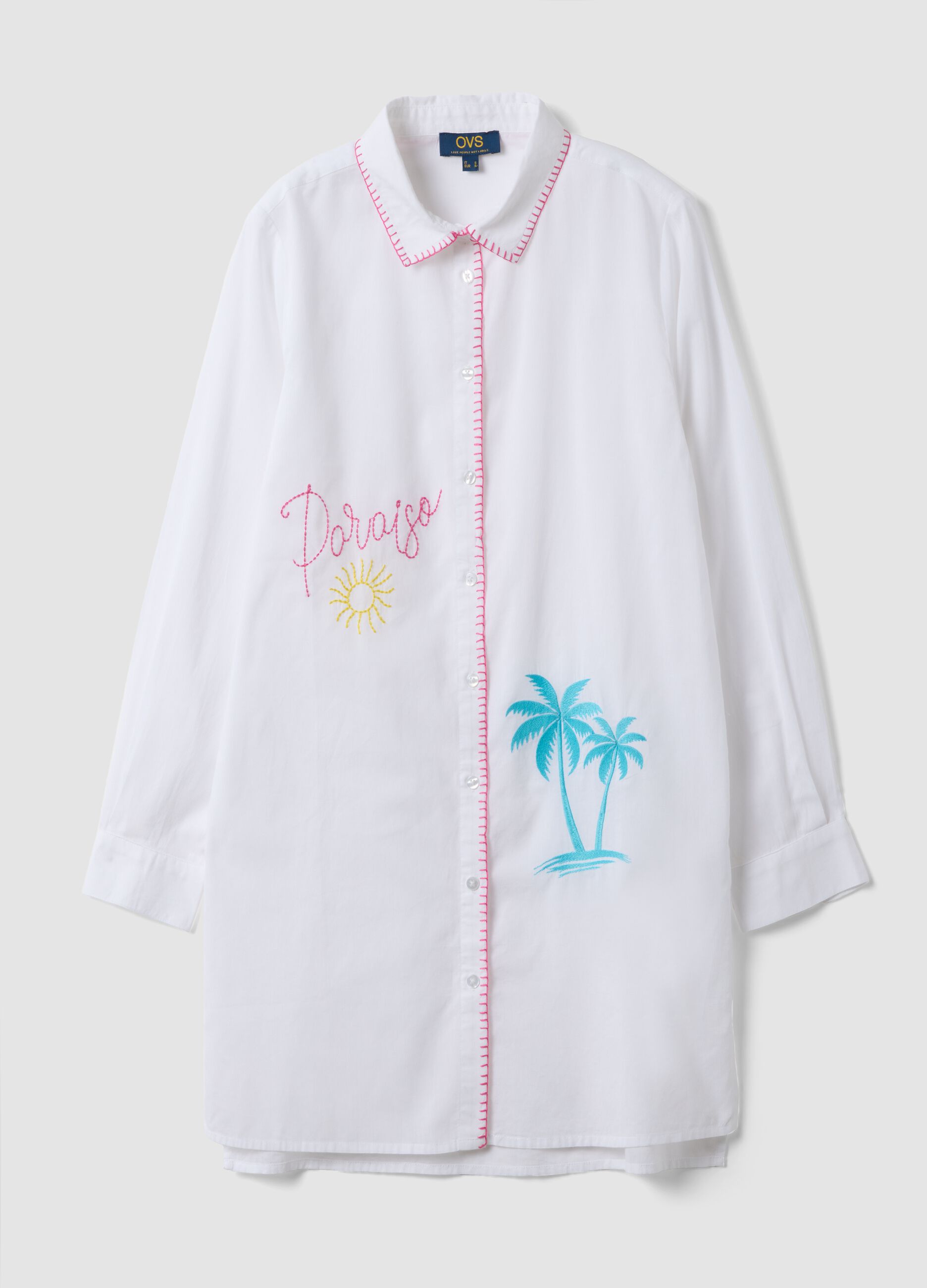 Long white organic cotton kaftan