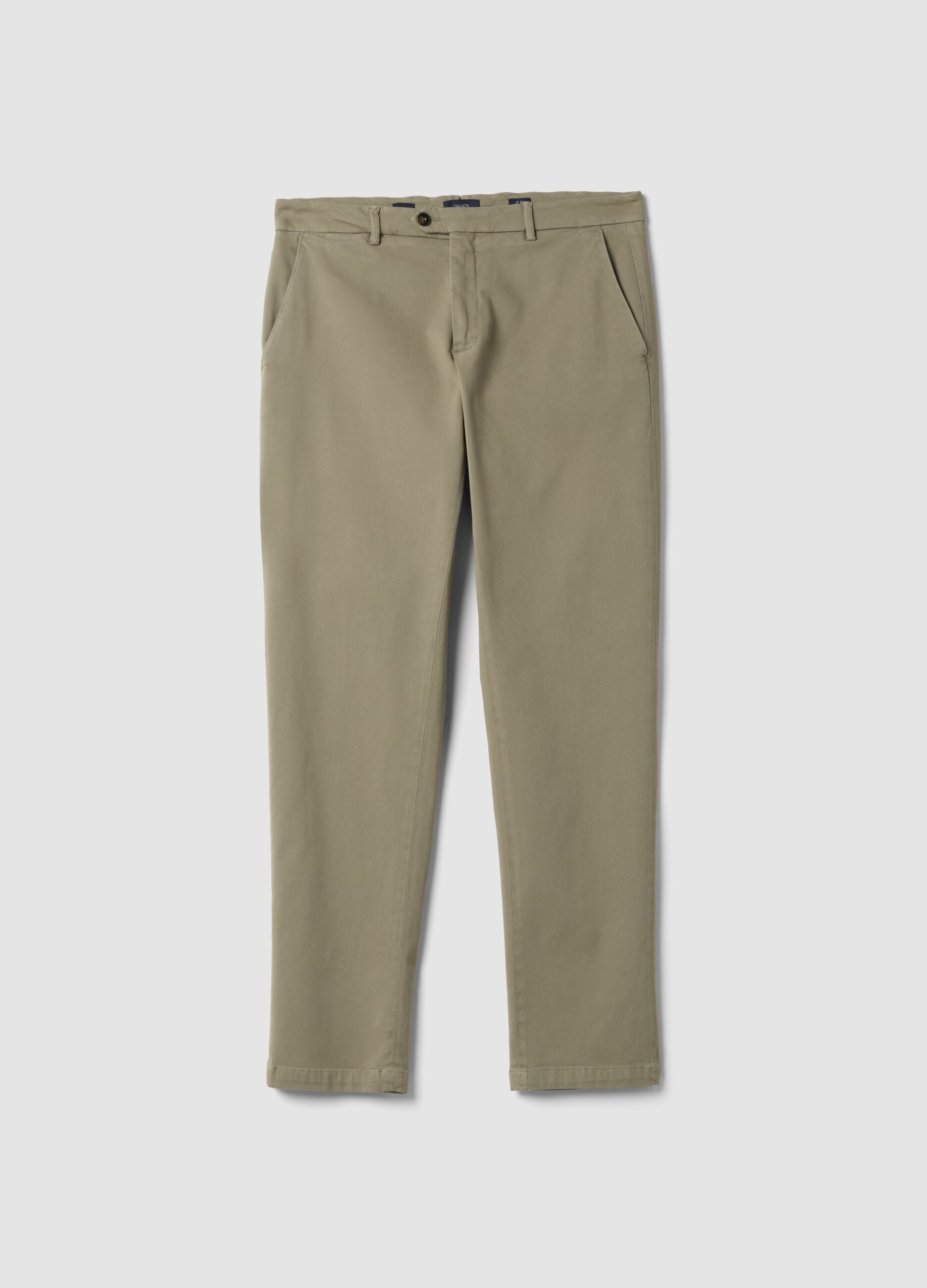 Pantaloni chino marroni in cotone e modal elasticizzato