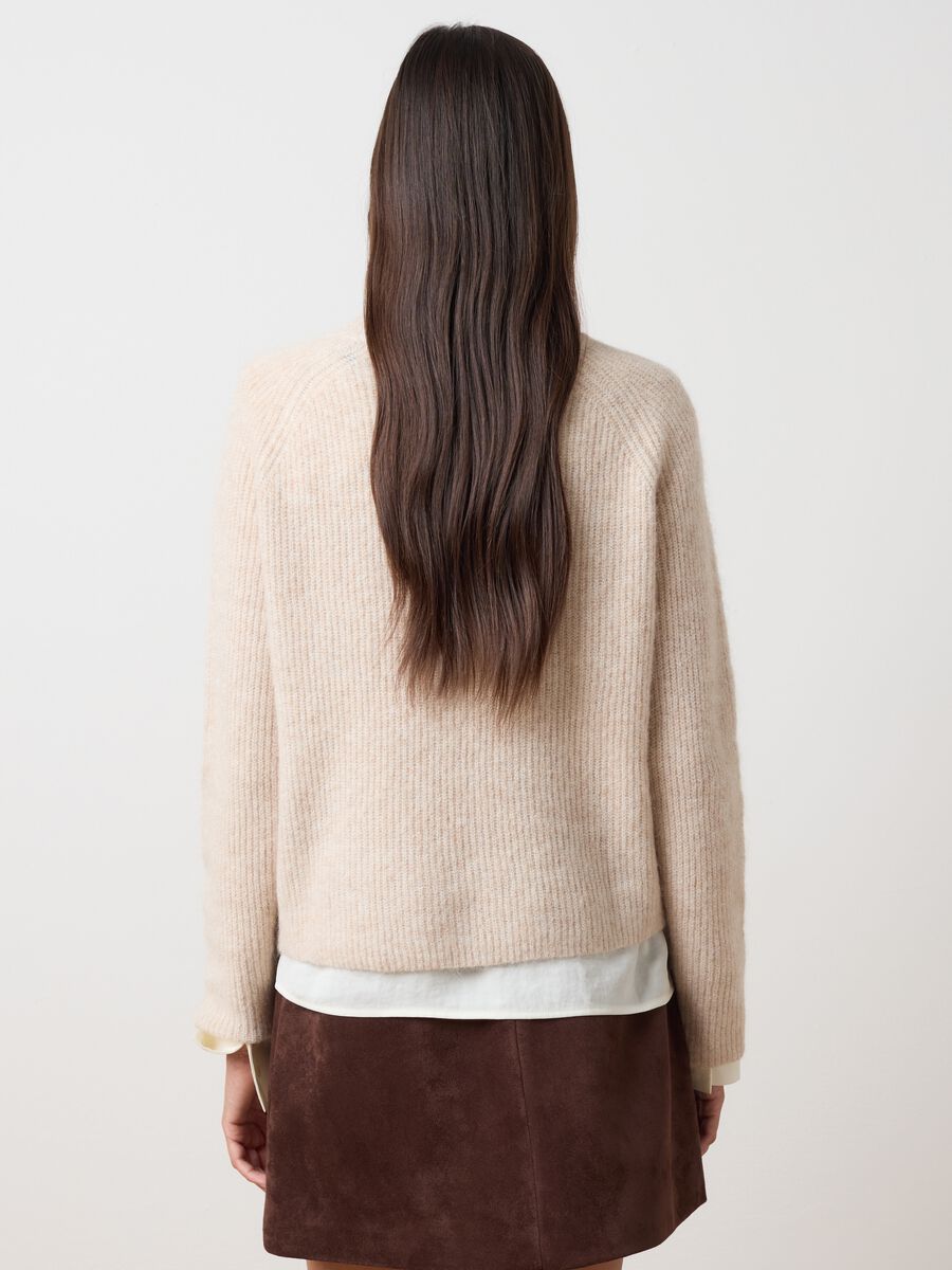Beige regular fit sweater_3
