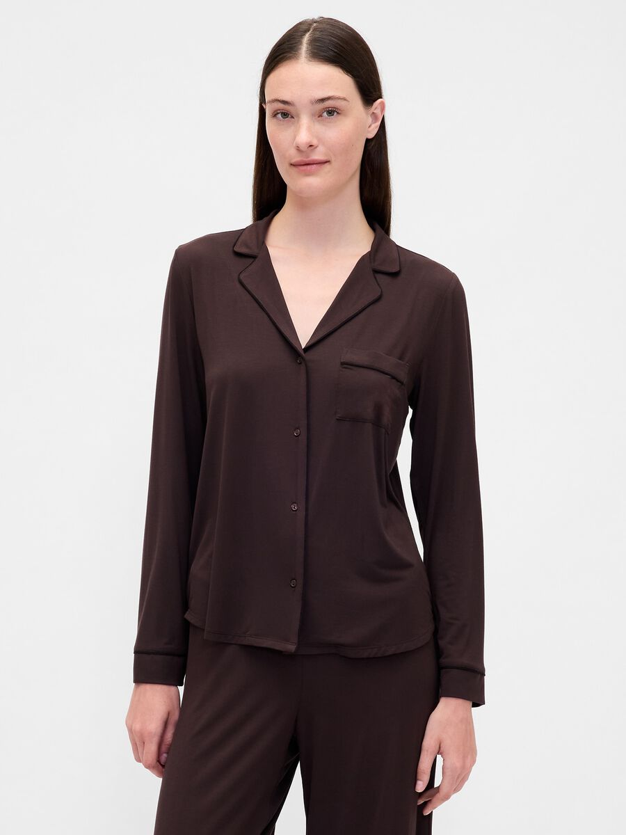 Pigiama marrone elasticizzato in modal_1