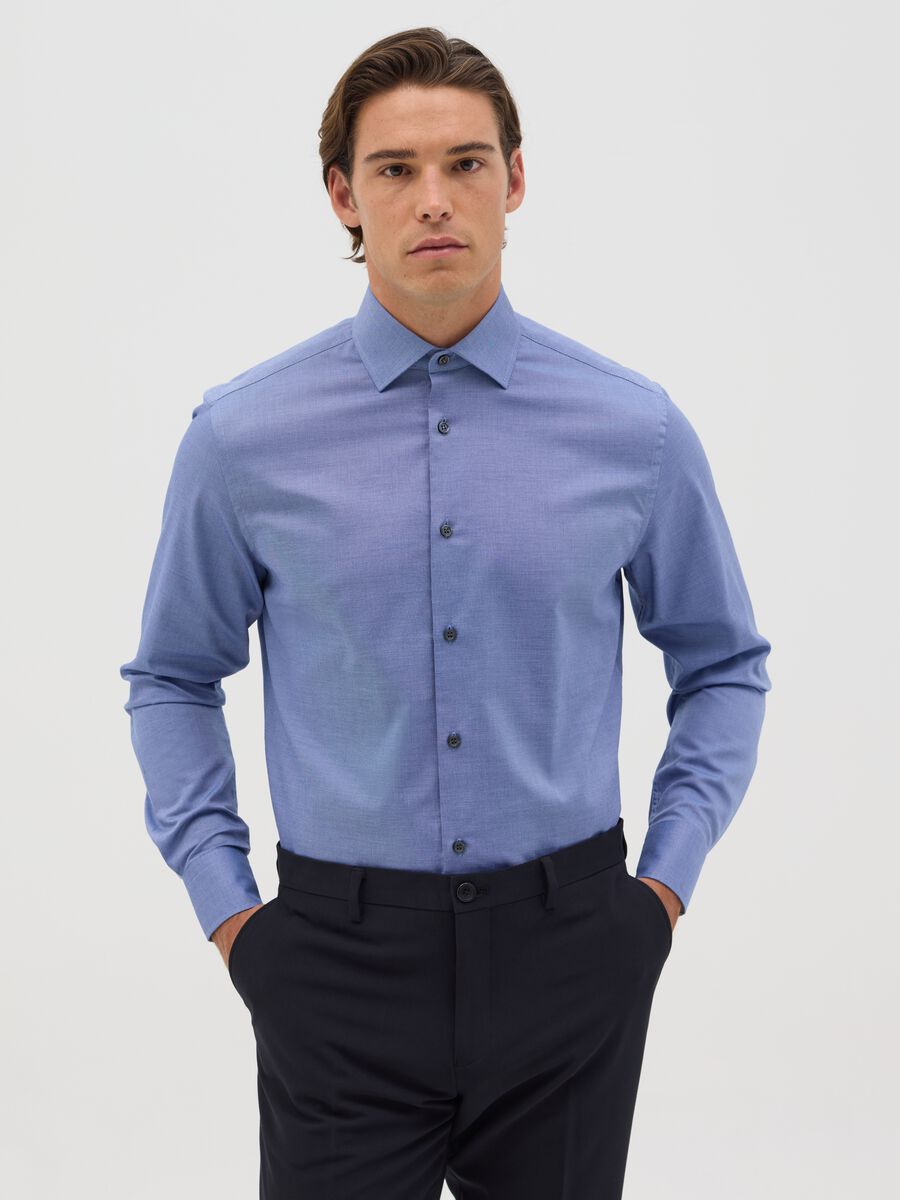 Blue easy-iron regular-fit shirt_0