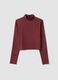 Red cropped stretch top with high neck, Easy Dry fabric &ndash; ALTAVIA STUDIO_4