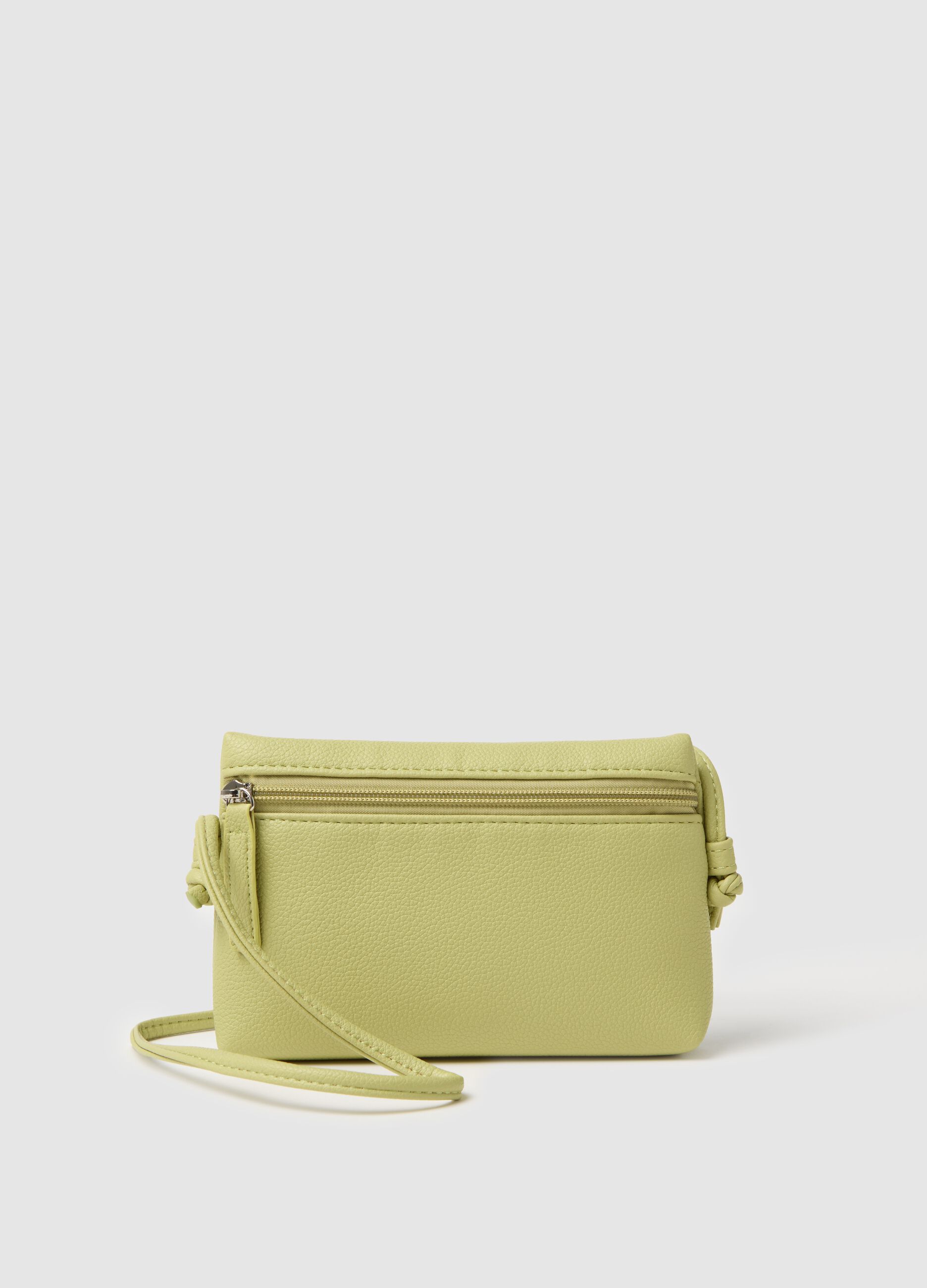 Green clutch bag with zip