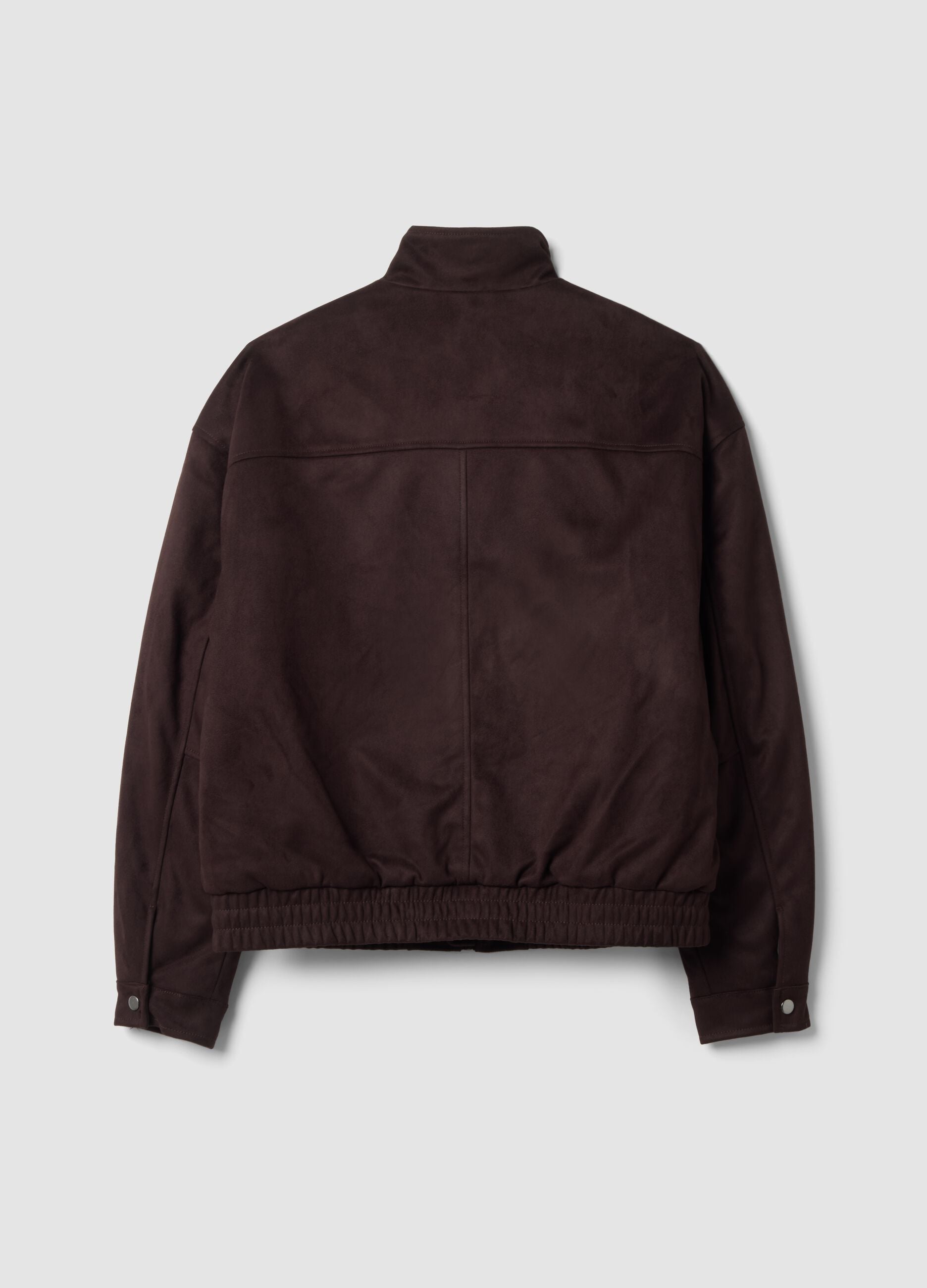 Giacca cropped marrone imbottita con zip over fit