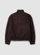 Giacca cropped marrone imbottita con zip over fit_6