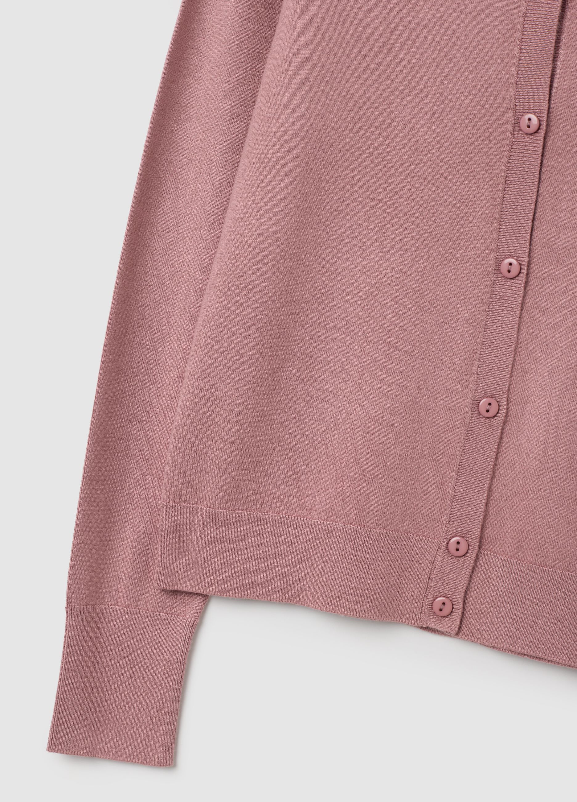 Cardigan in misto viscosa rosa regular fit
