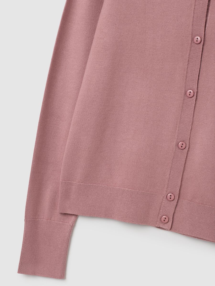 Cardigan in misto viscosa rosa regular fit_1