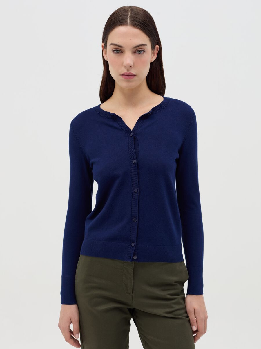 Cardigan with round neckline_0