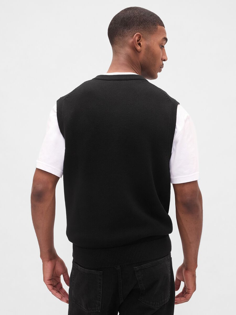 Black pure cotton waistcoat_2