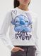 Girls' White Pure Cotton Regular Fit T-Shirt with Stitch Print_2