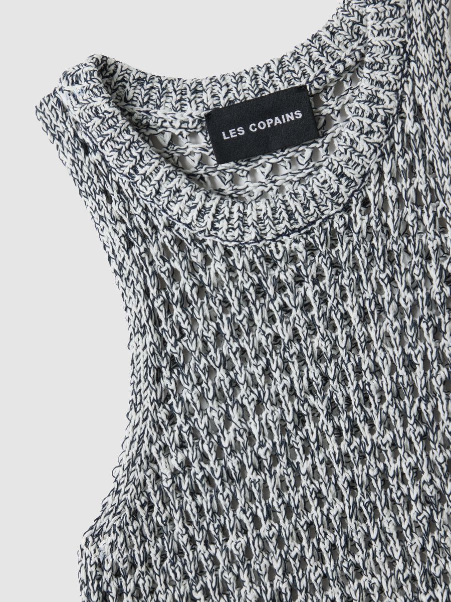 Tank top in misto cotone multicolor regular fit con design a maglia_5