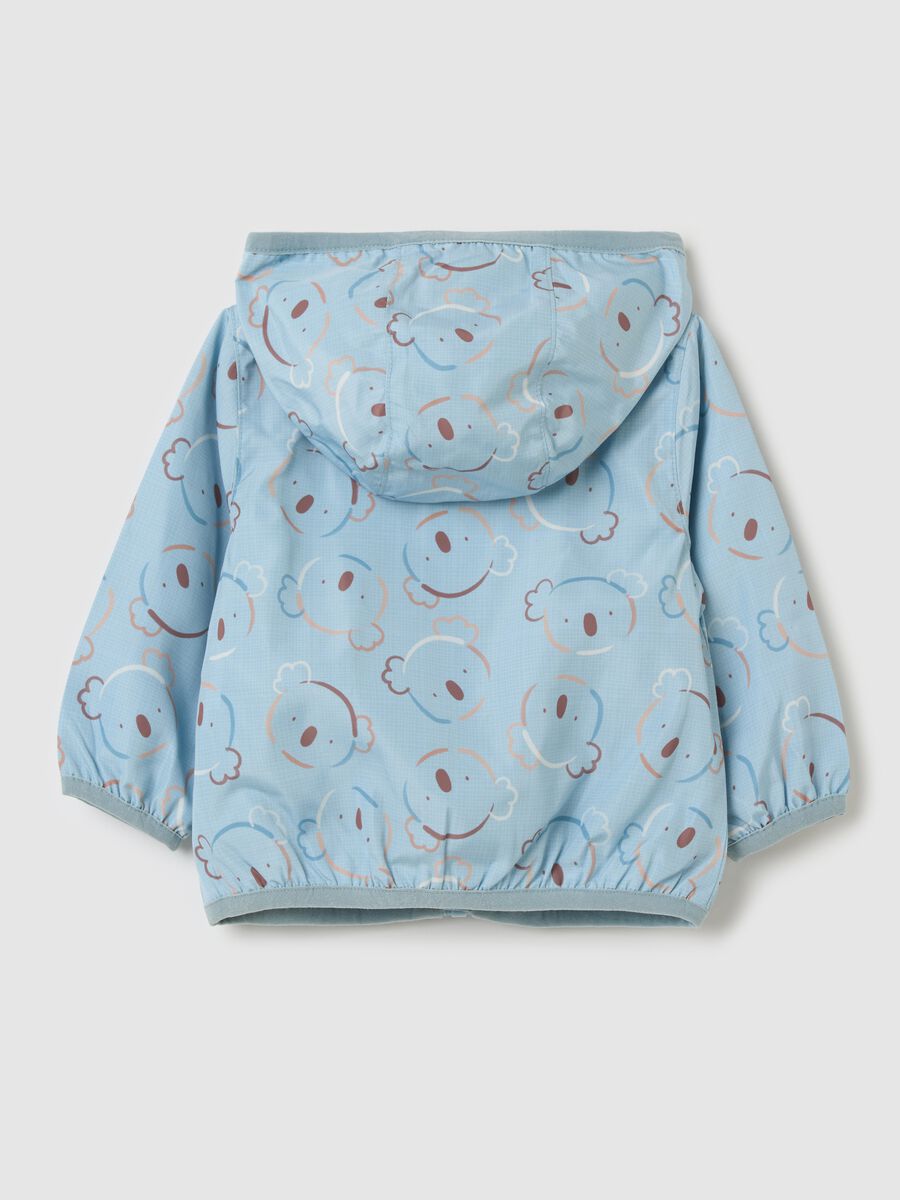 Waterproof jacket with hood and koala print_1