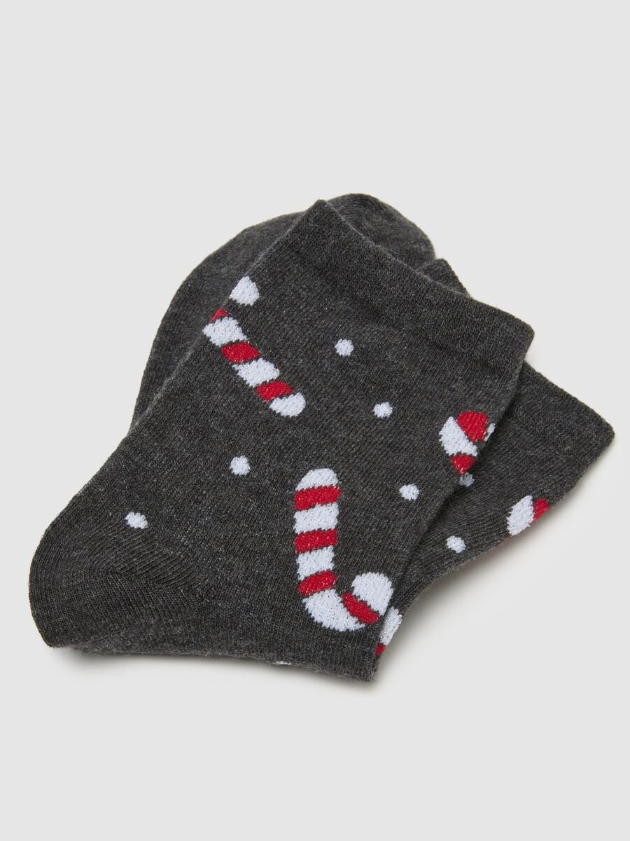 Stretch black cotton-blend Christmas socks_2