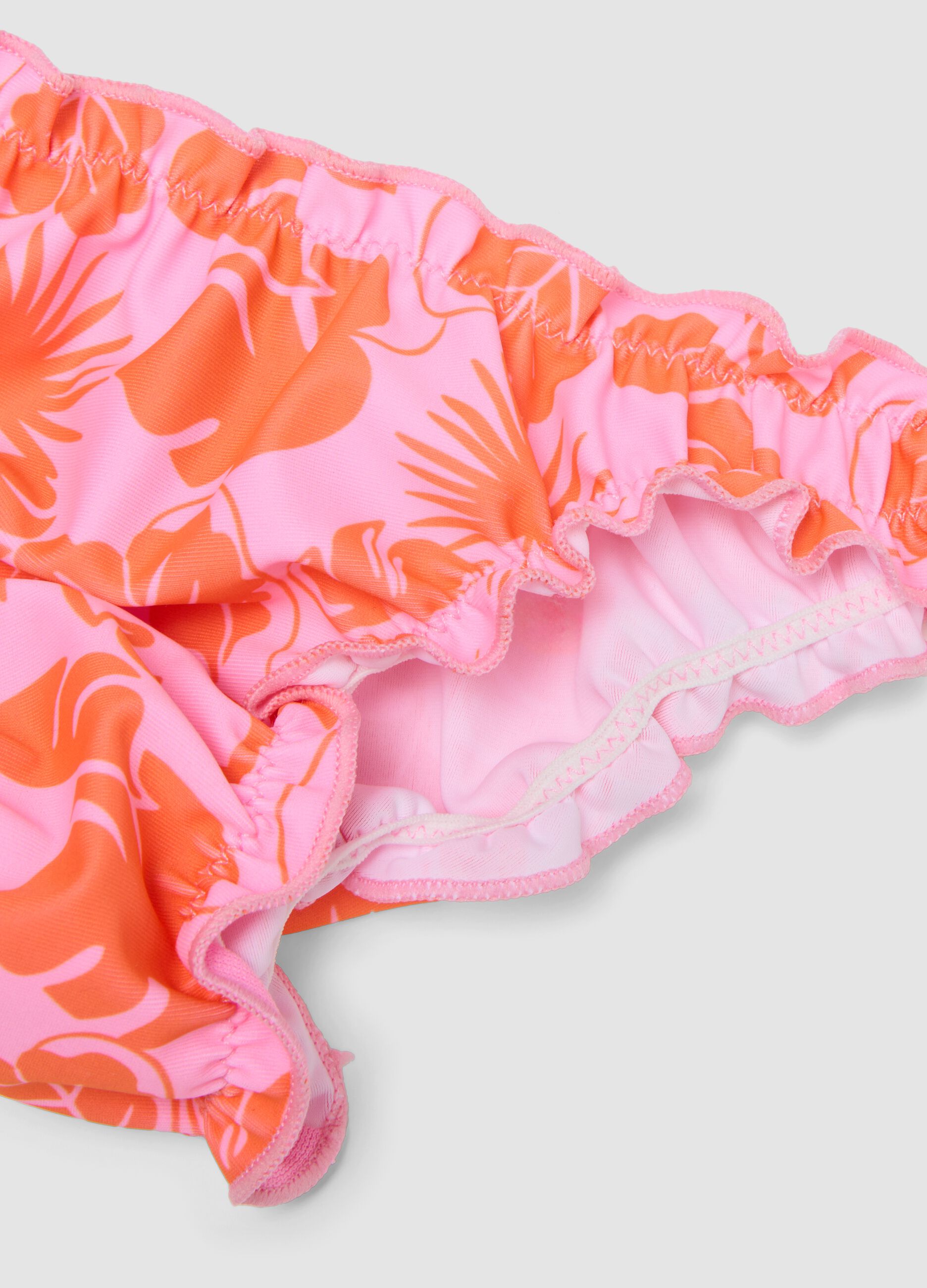 Girls&rsquo; pink stretch floral bikini