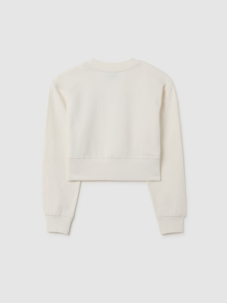 Girls' pure cotton white sweatshirt regular fit_4