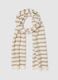 Beige children's scarf with white stripes_0