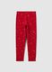 Girls' Red Stretch Cotton Skinny Leggings with Prints_0