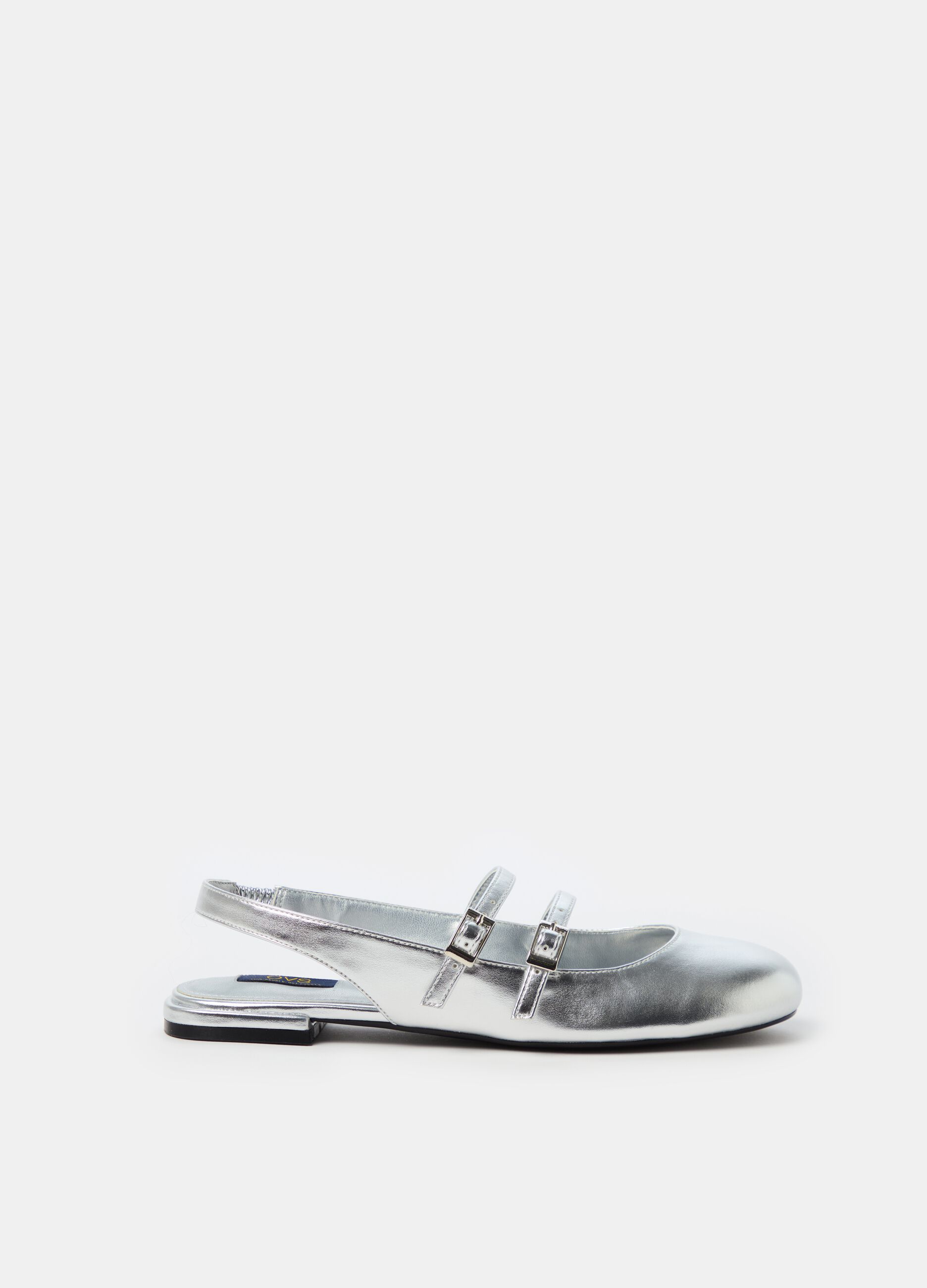 Metallic slingback sandals